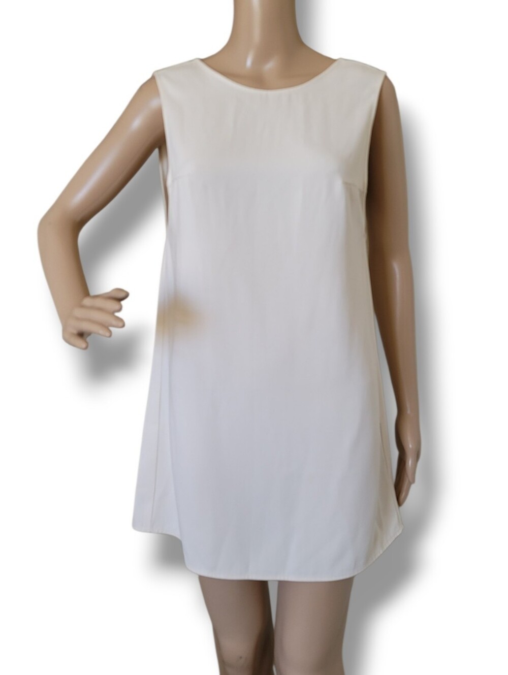 Reformation Ivory Low Back V Mini Shift Dress S